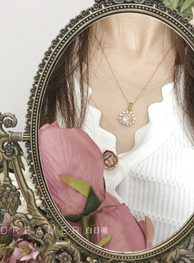 白日珍珠水晶项链吊坠