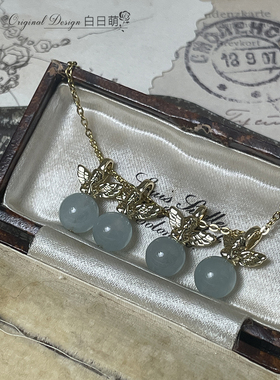 白日萌海蓝宝小天使项链