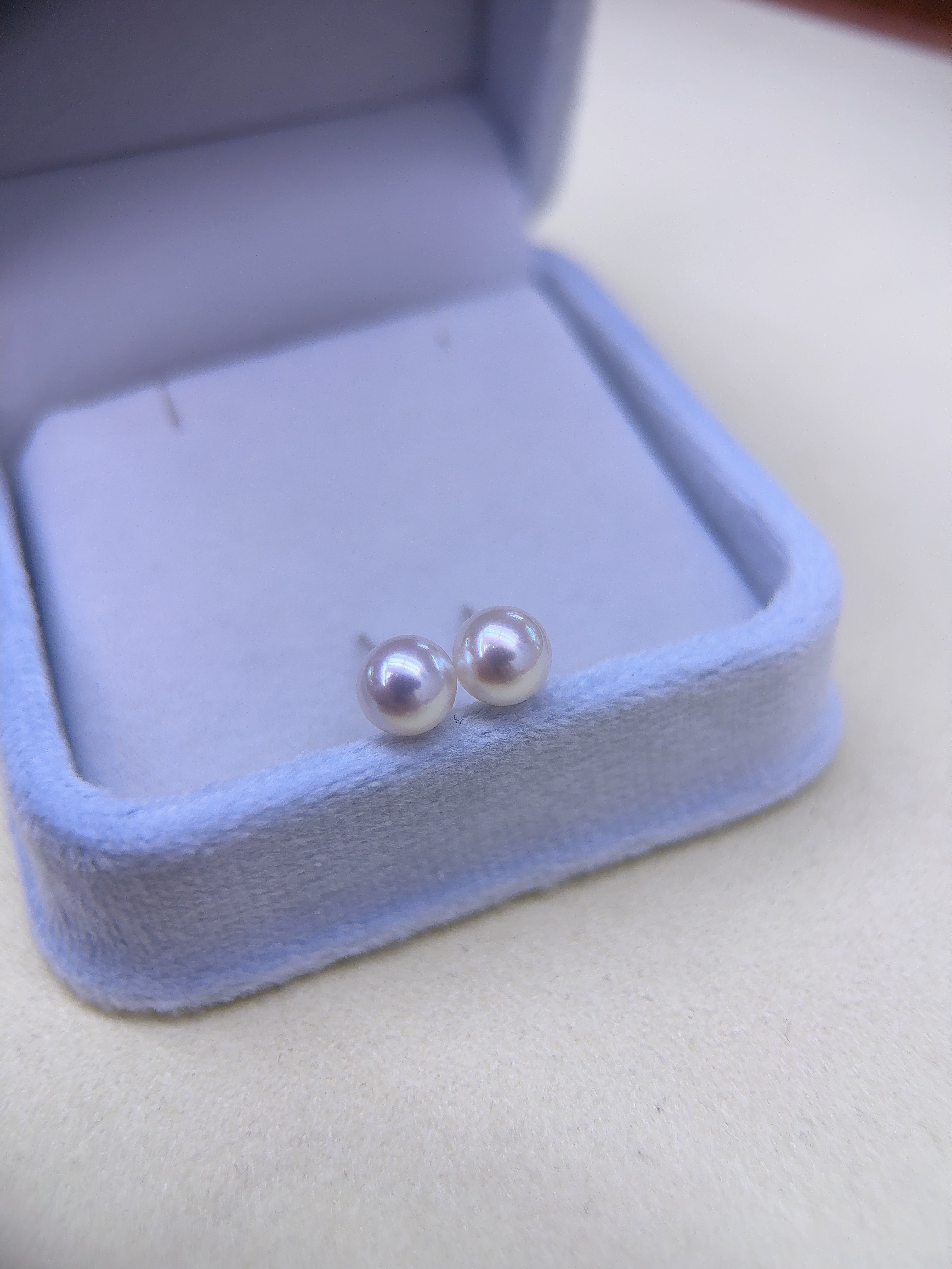 6-7mm海水Akoya珍珠耳钉AU75018K金正圆强光小灯泡耳饰通勤百搭,淘宝优惠券,粉丝福利购,淘宝优惠卷