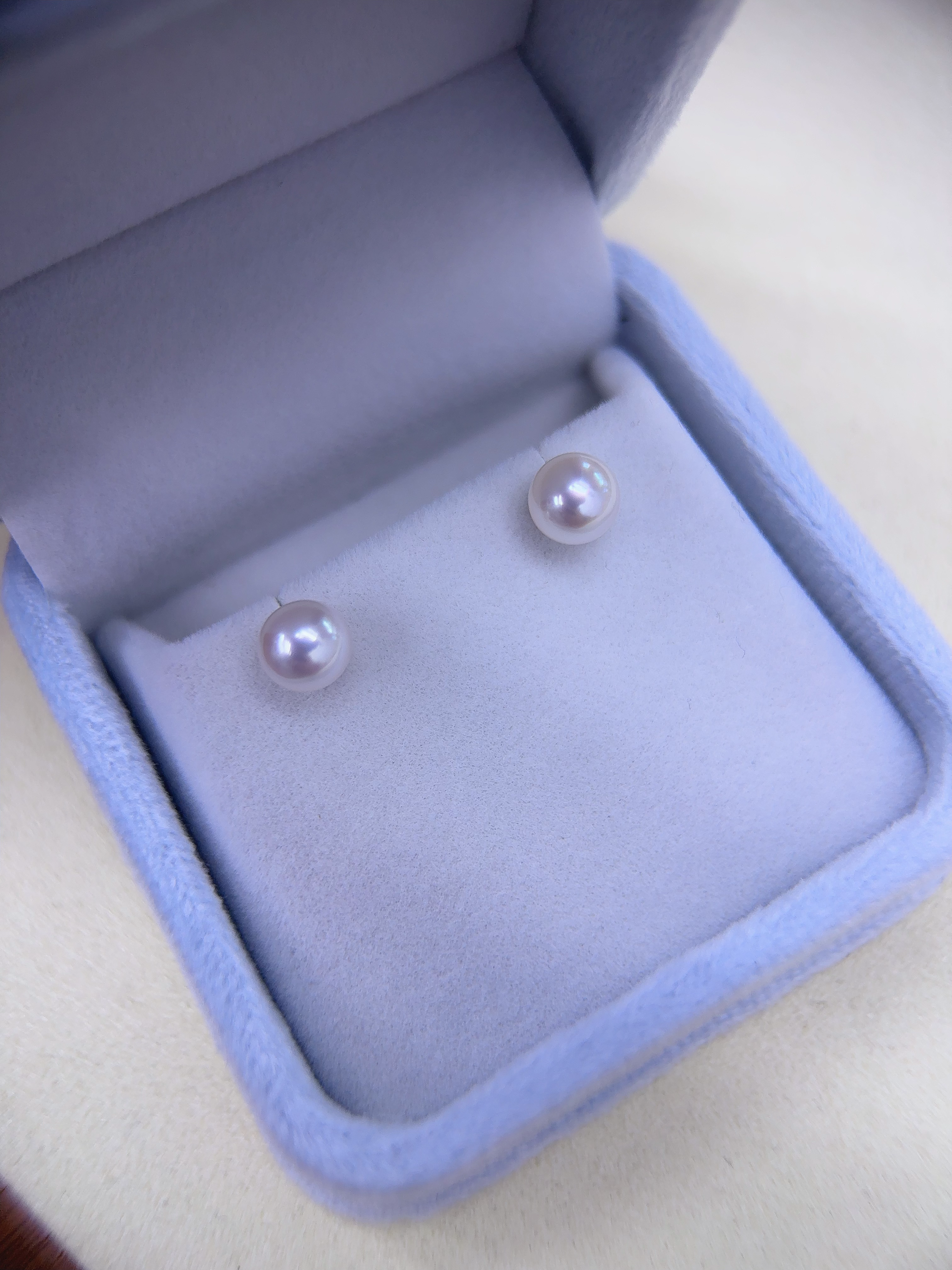 6-7mm海水Akoya珍珠耳钉AU75018K金正圆强光小灯泡耳饰通勤百搭,淘宝优惠券,粉丝福利购,淘宝优惠卷