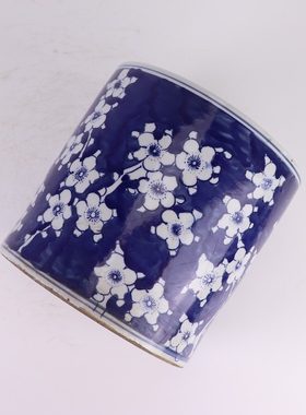 景德镇陶瓷青花冰梅花鸟笔筒香炉毛笔桶中式大号书法用品文房四宝