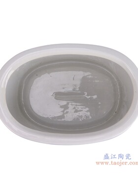 景德镇陶瓷花盆青花瓷椭圆双耳种树花盆鱼缸兰花绿植种花造景摆件