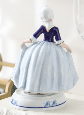 情人节礼物音乐盒送女生生日礼品跳舞芭蕾女孩公主欧式旋转陶瓷