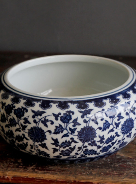 景德镇烟灰缸书房多功能青花陶瓷