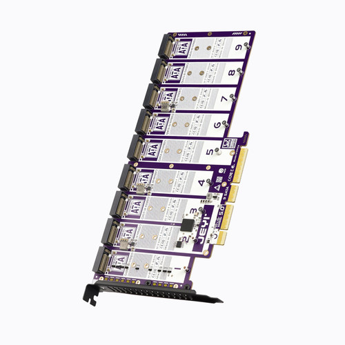 JEYI佳翼PCIE5.0 X4转SATA九盘位转接6 5口sata3.0扩展卡9口多盘 - 图2