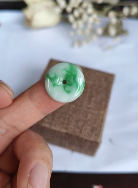 天然翡翠玉A货平安扣绿男女宝宝儿童亲子款红手绳手工编织本命年