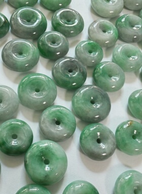 新货天然缅甸翡翠A货乌鸡绿小平安扣男女款特色玉石小众个性