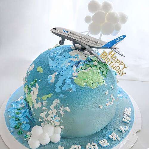 送你一颗快乐星球蛋糕装饰航天飞机宇航员火箭儿童生日甜品台插件 - 图3