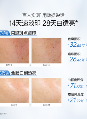 欧诗漫珍白因精华液小白灯美白淡斑提亮肤色小灯泡精华女官方正品