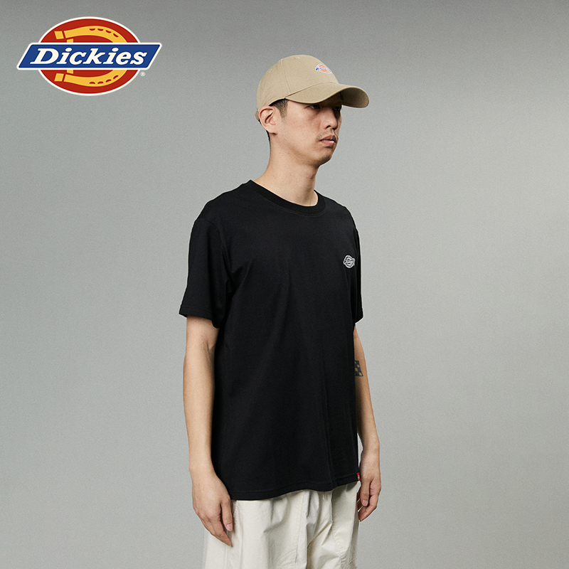 Dickies24春夏新品小logo徽章 舒适圆领纯棉内搭短袖T恤 男女情侣 - 图2