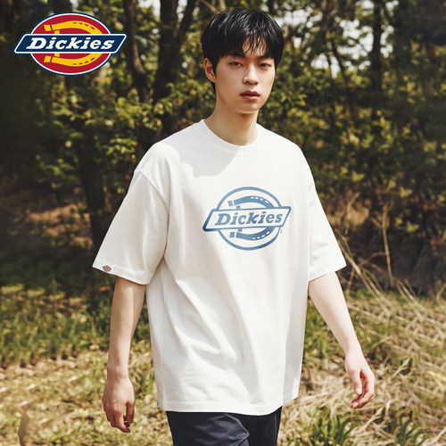 Dickies帝酷适短袖男新款潮牌百搭圆领亲肤印花宽松简约T恤上衣M - 图1