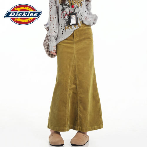 Dickies帝酷适复古灯芯绒鱼尾半身裙女高腰气质慵懒百搭A字长裙Y - 图3