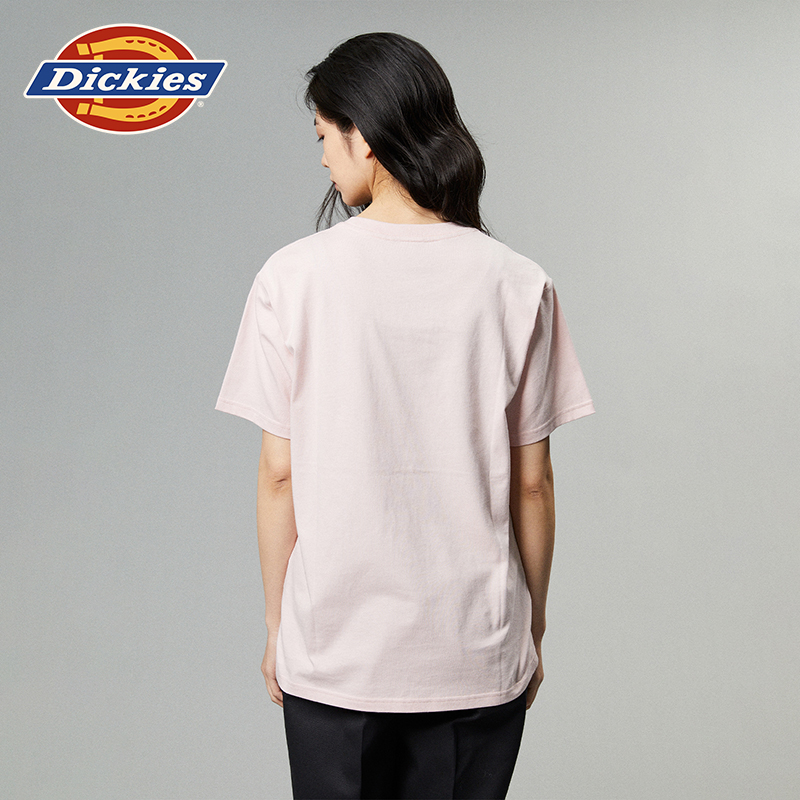 Dickies24春夏新品小logo徽章 舒适圆领纯棉内搭短袖T恤 男女情侣