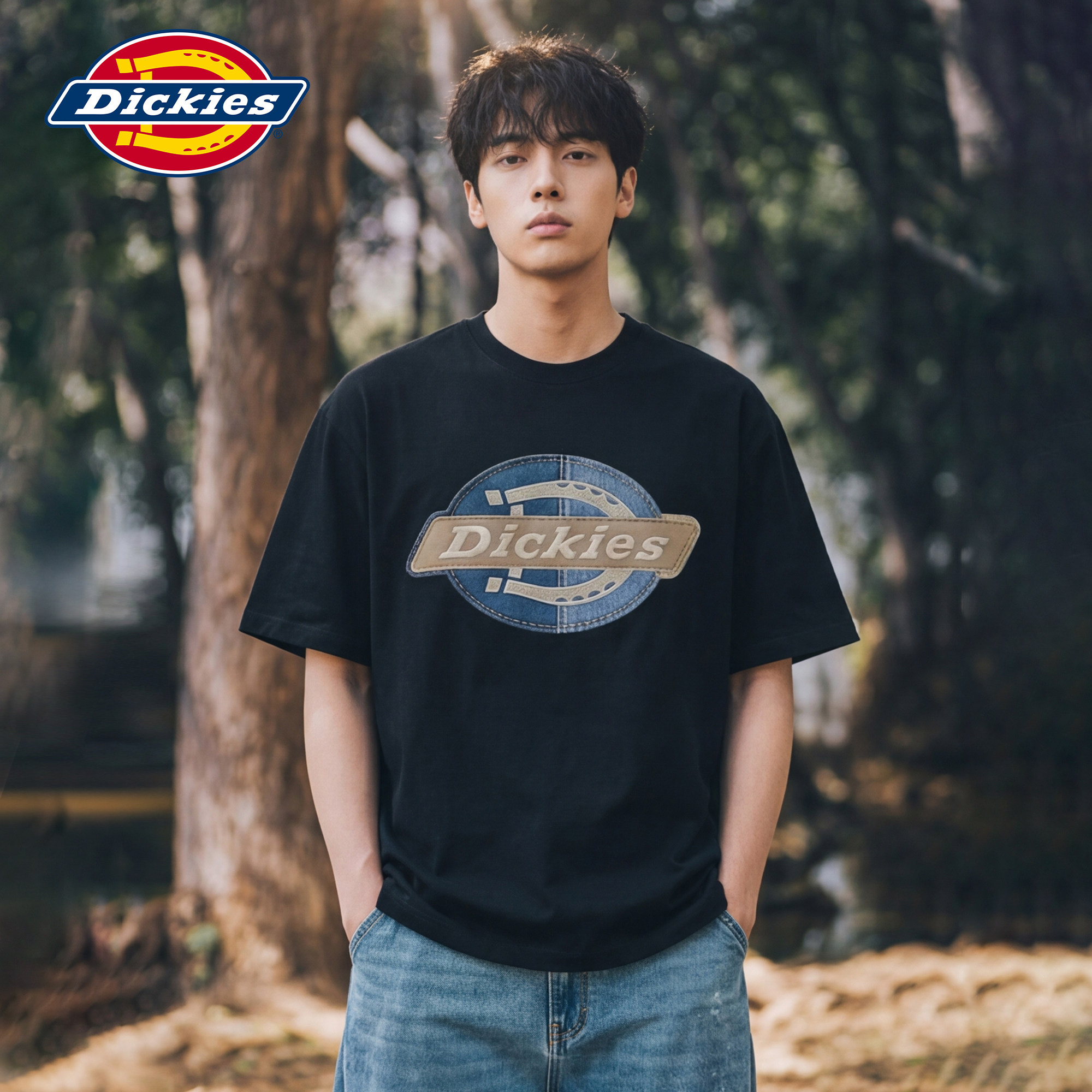 Dickies帝酷适短袖男新款潮牌美式复古简约纯棉舒适慵懒上衣T恤M