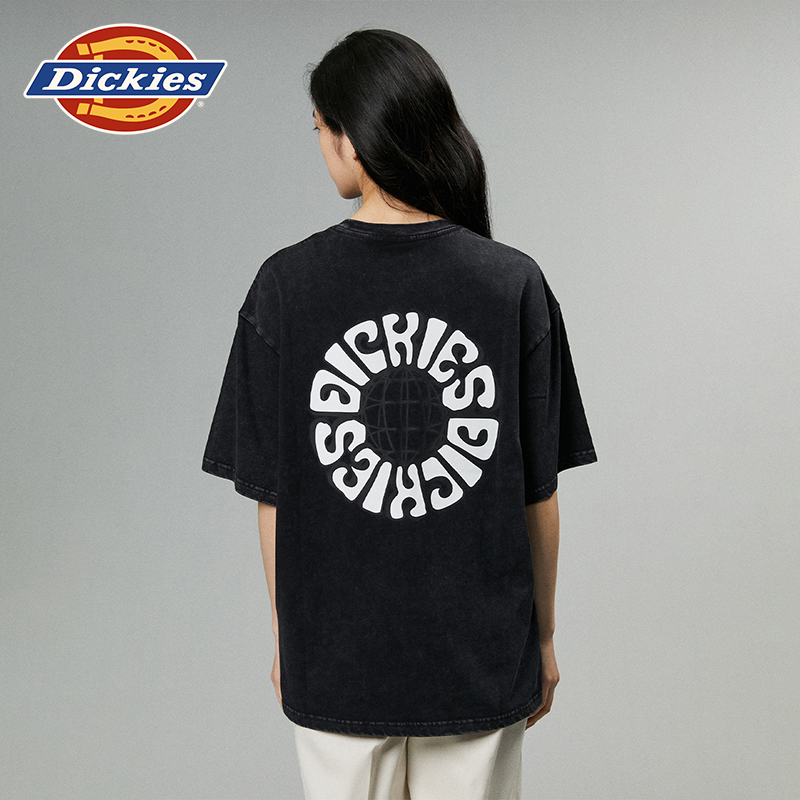 Dickies24春夏新品背后字母大印 宽松短袖水洗色短袖T恤男女情侣 - 图3