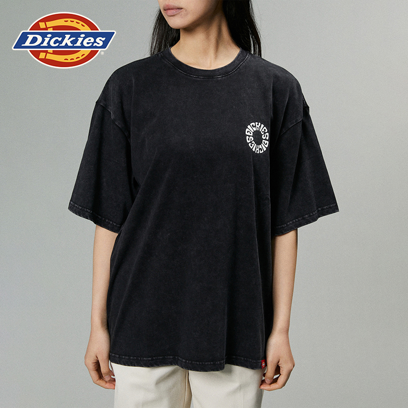 Dickies24春夏新品背后字母大印 宽松短袖水洗色短袖T恤男女情侣 - 图2