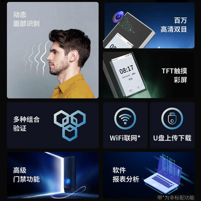 Entropy base access control machine time and attendance integrated face fingerprint color screen