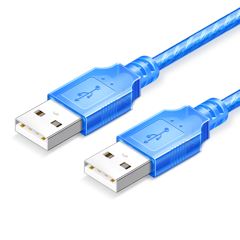 双头USB公对公线笔记本散热器移动硬盘连接线usb延长2.0数据线 - 图0