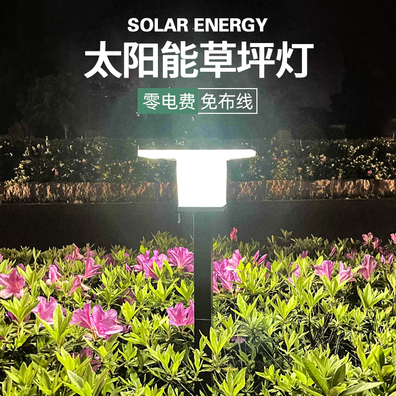 太阳能户外庭院灯家用室外防水别墅LED草坪灯花园柱头地插草地灯 - 图2