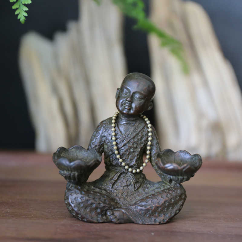 復古銅茶寵置物碁童子カンフー茶置物置物装飾品香挿し香道書鎮紙