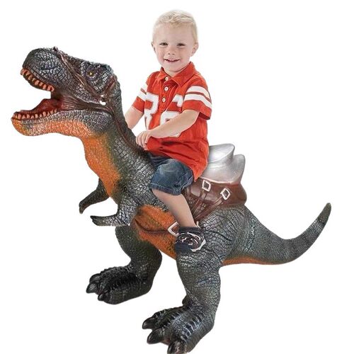 儿童恐龙坐骑玩具可骑人软胶霸龙三角龙超大仿真恐龙动物模型 - 图3