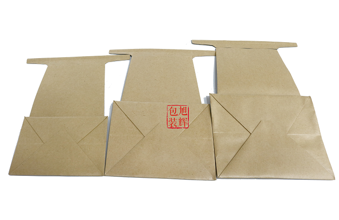 传统茶叶牛皮纸包方包空白通用特产包装带耳朵铁丝扣可重复开启-图2