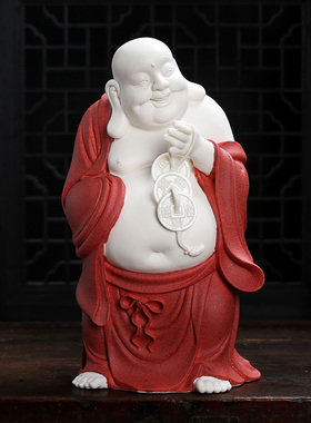 大肚笑佛家用陶瓷风水招财摆件