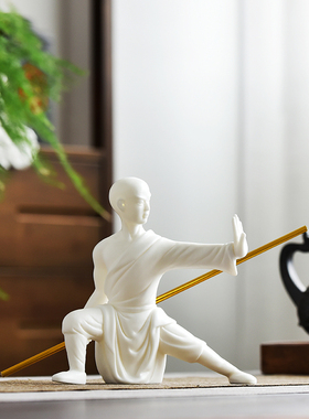 陶瓷紫砂少林寺功夫小子家居摆件