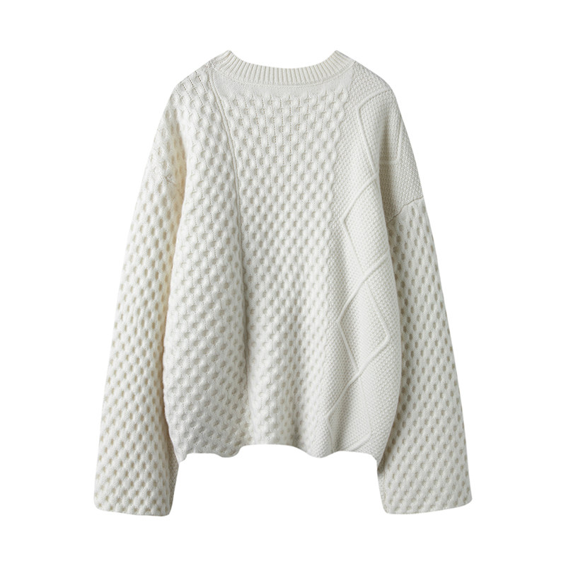 重工来袭！时尚始于颜值！喇叭廓袖绞花羊绒衫女圆领纯羊绒毛衣厚,淘宝优惠券,粉丝福利购,淘宝优惠卷