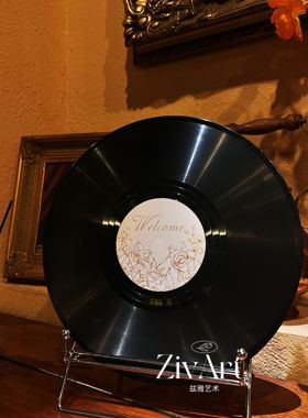 欧式玫瑰婚礼婚房仿真唱片酒吧餐厅新年年会活动迎宾签到装饰摆件