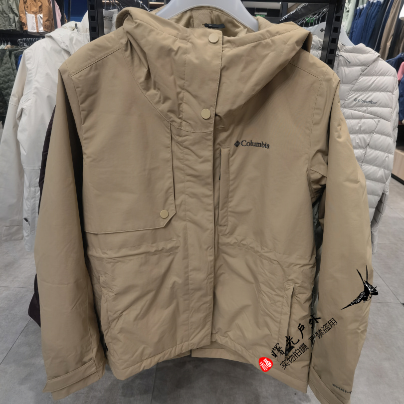 2025春秋哥伦比亚女防风防水夹棉保暖连帽外套WR4333冲锋衣XR3802 - 图3