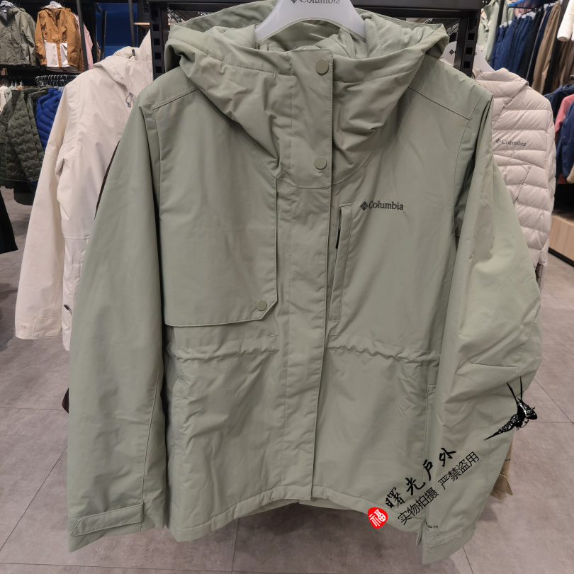 2025春秋哥伦比亚女防风防水夹棉保暖连帽外套WR4333冲锋衣XR3802 - 图2