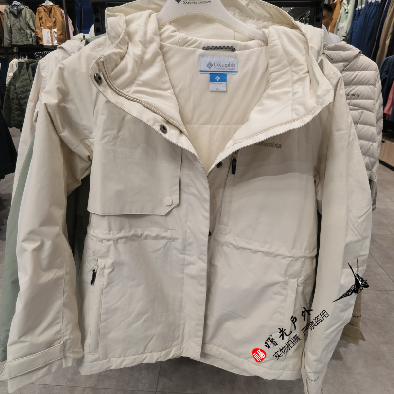 2025春秋哥伦比亚女防风防水夹棉保暖连帽外套WR4333冲锋衣XR3802 - 图0