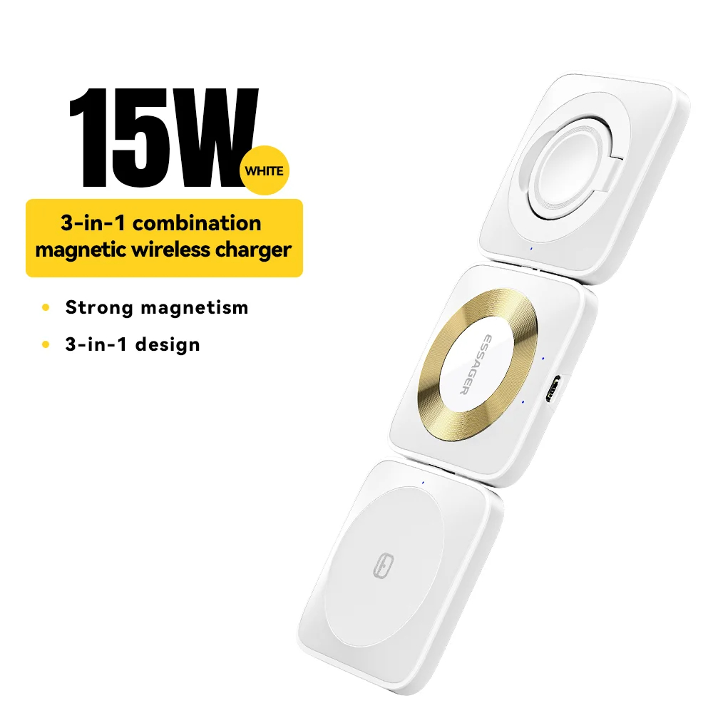 Essager 3 in 1 Magnetic 15W Wireless Charger For iPhone14 13 12 Pro Max Apple Watch 8 7 AirPods - 图3