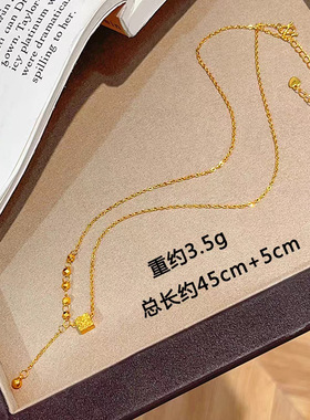 官方正品丨碎冰冰小方糖项链女感轻奢气质吊坠流苏锁骨链节日送