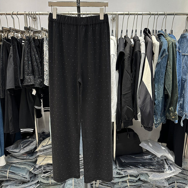 Modern Hot Diamond Slimming Wide Leg Pants Women's 2026 Spring New Loose Drape Casual Floor-Mapping Pants M8850