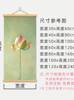 禅意荷花玄关新中式装饰画