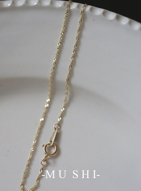 S925纯银水波纹细链条手链轻奢