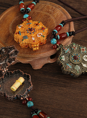 嘎乌盒吊坠挂件吉祥六字真言