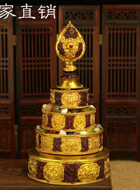 工艺尼泊尔纯铜鎏金曼扎盘