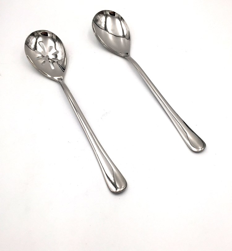 Solid Cooking Buffet Spoon 304不锈钢服务公更勺子自助餐沙拉更-图1