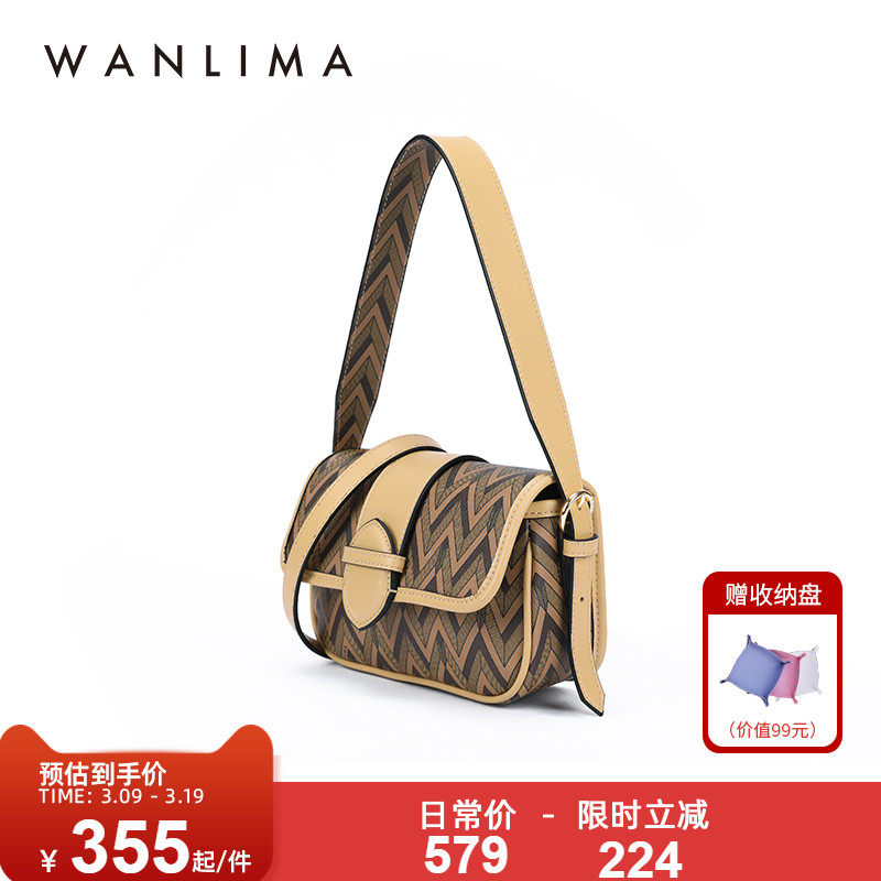 1960系列万里马新品老花复古斜挎包 万里马女士包袋