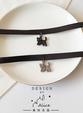 双层超百搭少女气质猫咪控锁骨链