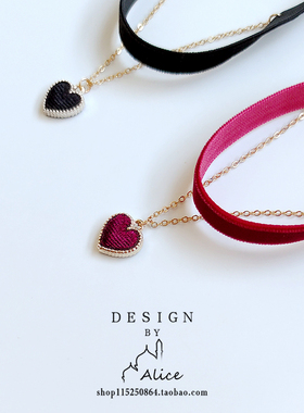 铜镀金不易掉色复古爱心锁骨链