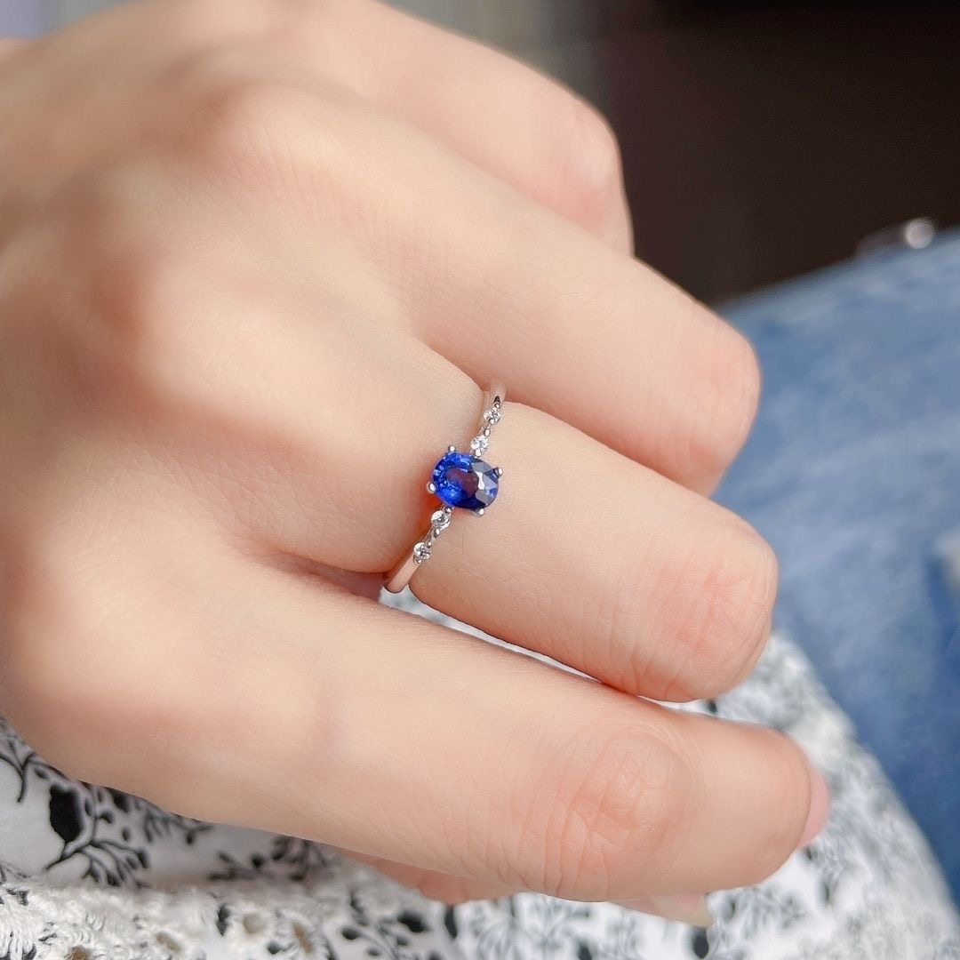 皇家蓝天然蓝宝石戒指女士活口戒子指环银镶大小可调节精致小而美,淘宝优惠券,粉丝福利购,淘宝优惠卷