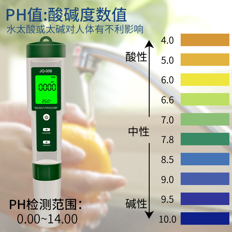 十合一水质检测笔PH/TDS/EC/盐度SG/ORP/富氢/电阻率/温度/营养液 - 图1