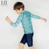 Yizi 2019 áo tắm bé trai mới Áo len bé trai lớn chia nhỏ phù hợp với quần dài tay bơi - Bộ đồ bơi của Kid Bộ đồ bơi của Kid