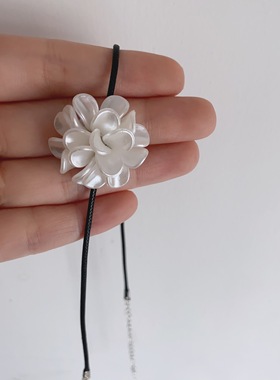 25 元包邮朵拉手作立体串珠花瓣花朵项链气质淑女锁骨链简约百搭