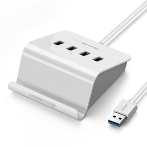 绿联usb3.0分线器扩展器笔记本电脑usb多用接口孔拓展转换usbhub带电源集线器加长线一拖四usp外接插口转接头