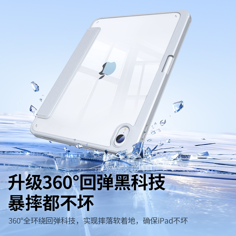 绿联2025新款ipad11air7保护壳6Pro套11寸5第10十代适用苹果21平板12.9mini7防弯摔8带笔槽3Y透明全包亚克力 - 图1
